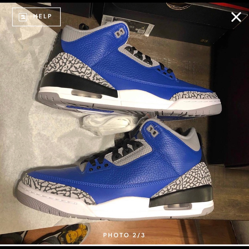 Jordan retro 3 varsity royal blue cement